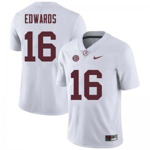 NCAA Men's Alabama Crimson Tide #16 Kyle Edwards Stitched College Nike Authentic White Football Jersey QG17D52BR